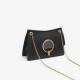 Charles Keith Metal Half Round Lady Chain Shoulder Bag Black